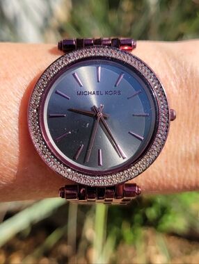 Michael Kors Darci Plum-Tone Stainless Steel Watch, model MK3554 Untested - Read